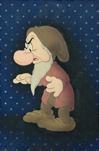 WALT DISNEY STUDIOS / SNOW WHITE Snow White and the Seven Dwarfs Grumpy Animation Cel 1937.                                                      